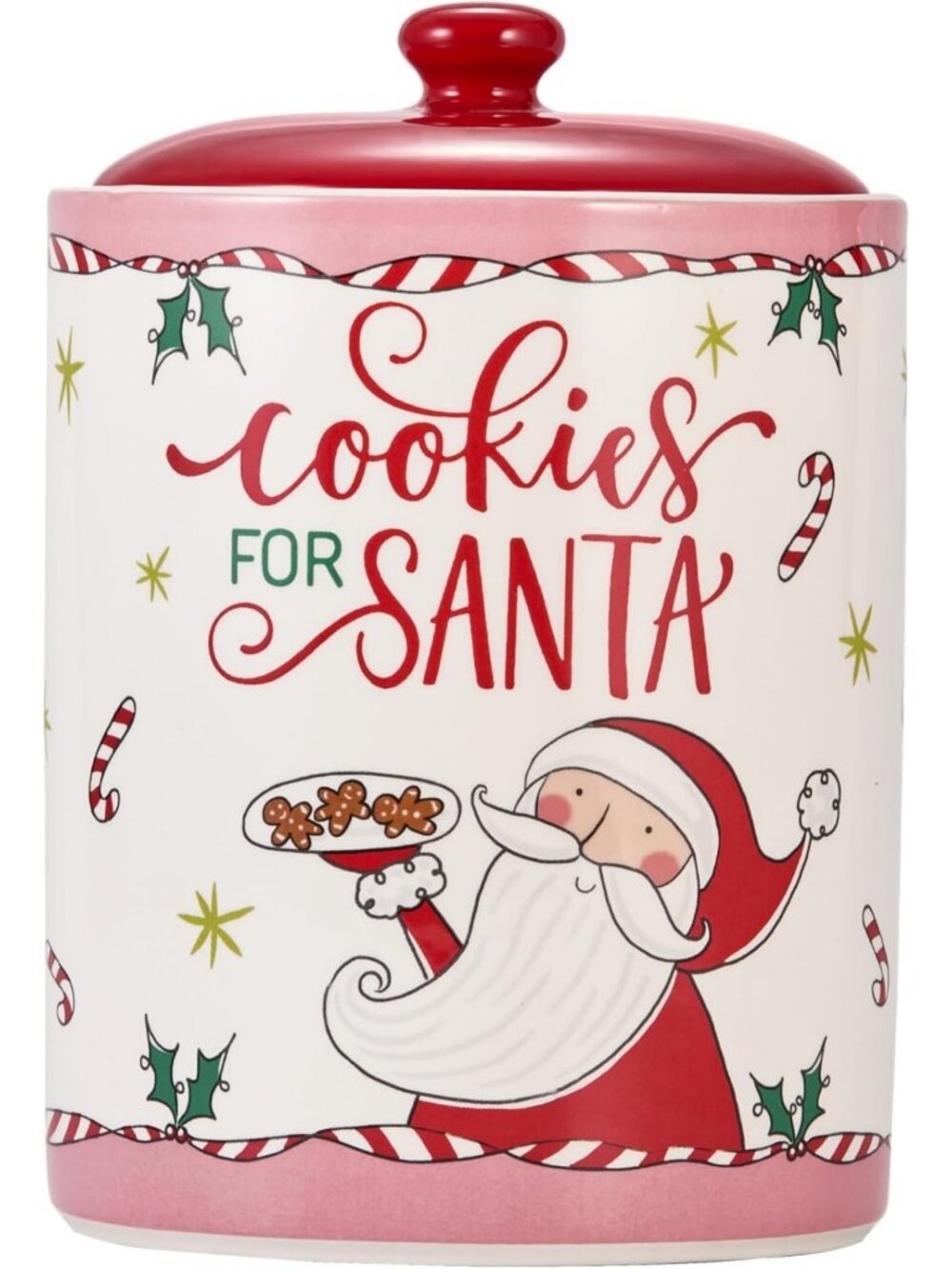 9-Inch Ceramic Santa Claus Cookie Jar - Airtight, Dishwasher Safe, Christmas